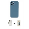MARSİLYAN™- iPhone 13 Pro Max Kılıf Zirve Modern Özel Seri - Siyah 6D Mat Seramik Hayalet Nano Ekran Koruyucu + Shine Kamera Lens - GD