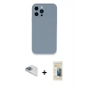 MARSİLYAN™- iPhone 13 Pro Max Kılıf Zirve Modern Özel Seri - Siyah 6D Mat Seramik Hayalet Nano Ekran Koruyucu + Pers Alüminyum Kamera Lens - SABE