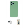 MARSİLYAN™- iPhone 13 Pro Max Kılıf Zirve Modern Özel Seri - Siyah 6D Mat Seramik Hayalet Nano Ekran Koruyucu + Pers Alüminyum Kamera Lens - SABE
