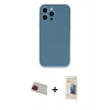 MARSİLYAN™- iPhone 13 Pro Max Kılıf Zirve Modern Özel Seri - Siyah 6D Mat Seramik Hayalet Nano Ekran Koruyucu + Rainbow Kamera Lens Koruma Cam - KI