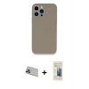 MARSİLYAN™- iPhone 13 Pro Max Kılıf Zirve Modern Özel Seri - Siyah 6D Mat Seramik Hayalet Nano Ekran Koruyucu + Rainbow Kamera Lens Koruma Cam - MR