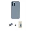 MARSİLYAN™- iPhone 13 Pro Max Kılıf Zirve Modern Özel Seri - Siyah 6D Mat Seramik Hayalet Nano Ekran Koruyucu + Renkli Kamera Lens Koruma Cam - TU