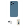 MARSİLYAN™- iPhone 13 Pro Max Kılıf Zirve Modern Özel Seri - Siyah 6D Mat Seramik Hayalet Nano Ekran Koruyucu + Pers Alüminyum Kamera Lens - SABE
