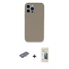 MARSİLYAN™- iPhone 13 Pro Max Kılıf Zirve Modern Özel Seri - Siyah 6D Mat Seramik Hayalet Nano Ekran Koruyucu + Renkli Kamera Lens Koruma Cam - TU