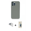 MARSİLYAN™- iPhone 13 Pro Max Kılıf Zirve Modern Özel Seri - Siyah 6D Mat Seramik Hayalet Nano Ekran Koruyucu + Pers Alüminyum Kamera Lens - SABE