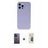 MARSİLYAN™- iPhone 13 Pro Max Kılıf Zirve Modern Özel Seri - Siyah 6D Mat Seramik Hayalet Nano Ekran Koruyucu + Mavi Neon Fosforlu Kamera Lens