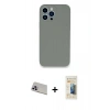 MARSİLYAN™- iPhone 13 Pro Max Kılıf Zirve Modern Özel Seri - Siyah 6D Mat Seramik Hayalet Nano Ekran Koruyucu + Rainbow Kamera Lens Koruma Cam - MR
