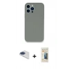 MARSİLYAN™- iPhone 13 Pro Max Kılıf Zirve Modern Özel Seri - Siyah 6D Mat Seramik Hayalet Nano Ekran Koruyucu + Pers Alüminyum Kamera Lens - LT