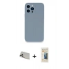 MARSİLYAN™- iPhone 13 Pro Max Kılıf Zirve Modern Özel Seri - Siyah 6D Mat Seramik Hayalet Nano Ekran Koruyucu + Rainbow Kamera Lens Koruma Cam - BZ