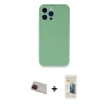 MARSİLYAN™- iPhone 13 Pro Max Kılıf Zirve Modern Özel Seri - Siyah 6D Mat Seramik Hayalet Nano Ekran Koruyucu + Rainbow Kamera Lens Koruma Cam - KI