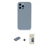 MARSİLYAN™- iPhone 13 Pro Max Kılıf Zirve Modern Özel Seri - Siyah 6D Mat Seramik Hayalet Nano Ekran Koruyucu + Renkli Kamera Lens Koruma Cam - YL