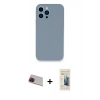 MARSİLYAN™- iPhone 13 Pro Max Kılıf Zirve Modern Özel Seri - Siyah 6D Mat Seramik Hayalet Nano Ekran Koruyucu + Rainbow Kamera Lens Koruma Cam - KI
