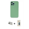 MARSİLYAN™- iPhone 13 Pro Max Kılıf Zirve Modern Özel Seri - Siyah 6D Mat Seramik Hayalet Nano Ekran Koruyucu + Rainbow Kamera Lens Koruma Cam - BZ