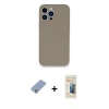 MARSİLYAN™- iPhone 13 Pro Max Kılıf Zirve Modern Özel Seri - Siyah 6D Mat Seramik Hayalet Nano Ekran Koruyucu + Koyu Yeşil Metal Kamera Lens Koruma Cam