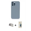 MARSİLYAN™- iPhone 13 Pro Max Kılıf Zirve Modern Özel Seri - Siyah 6D Mat Seramik Hayalet Nano Ekran Koruyucu + Rainbow Kamera Lens Koruma Cam - MR