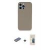 MARSİLYAN™- iPhone 13 Pro Max Kılıf Zirve Modern Özel Seri - Siyah 6D Mat Seramik Hayalet Nano Ekran Koruyucu + Renkli Kamera Lens Koruma Cam - YL