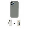 MARSİLYAN™- iPhone 13 Pro Max Kılıf Zirve Modern Özel Seri - Siyah 6D Mat Seramik Hayalet Nano Ekran Koruyucu + Shine Kamera Lens - GD