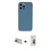 MARSİLYAN™- iPhone 13 Pro Max Kılıf Zirve Modern Özel Seri - Siyah 6D Mat Seramik Hayalet Nano Ekran Koruyucu + Rainbow Kamera Lens Koruma Cam - MR