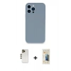 MARSİLYAN™- iPhone 13 Pro Max Kılıf Zirve Modern Özel Seri - Siyah 6D Mat Seramik Hayalet Nano Ekran Koruyucu + Shine Kamera Lens - GD