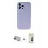 MARSİLYAN™- iPhone 13 Pro Max Kılıf Zirve Modern Özel Seri - Siyah 6D Mat Seramik Hayalet Nano Ekran Koruyucu + Rainbow Kamera Lens Koruma Cam - BZ