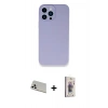 MARSİLYAN™- iPhone 13 Pro Max Kılıf Zirve Modern Özel Seri - Siyah Bilvis 3D Cam Ekran Koruyucu + Beyaz Rainbow Kamera Lens Koruma Cam