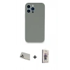 MARSİLYAN™- iPhone 13 Pro Max Kılıf Zirve Modern Özel Seri - Siyah Bilvis 3D Cam Ekran Koruyucu + Beyaz Rainbow Kamera Lens Koruma Cam