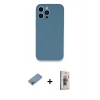 MARSİLYAN™- iPhone 13 Pro Max Kılıf Zirve Modern Özel Seri - Siyah Bilvis 3D Cam Ekran Koruyucu + Gökkuşağı Shine Kamera Lens Koruma Cam