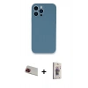 MARSİLYAN™- iPhone 13 Pro Max Kılıf Zirve Modern Özel Seri - Siyah Bilvis 3D Cam Ekran Koruyucu + Rainbow Kamera Lens Koruma Cam - KI