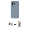 MARSİLYAN™- iPhone 13 Pro Max Kılıf Zirve Modern Özel Seri - Siyah Bilvis 3D Cam Ekran Koruyucu + Rainbow Kamera Lens Koruma Cam - KI