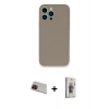 MARSİLYAN™- iPhone 13 Pro Max Kılıf Zirve Modern Özel Seri - Siyah Bilvis 3D Cam Ekran Koruyucu + Rainbow Kamera Lens Koruma Cam - KI