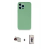 MARSİLYAN™- iPhone 13 Pro Max Kılıf Zirve Modern Özel Seri - Siyah Bilvis 3D Cam Ekran Koruyucu + Rainbow Kamera Lens Koruma Cam - KI