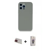 MARSİLYAN™- iPhone 13 Pro Max Kılıf Zirve Modern Özel Seri - Siyah Bilvis 3D Cam Ekran Koruyucu + Rainbow Kamera Lens Koruma Cam - KI