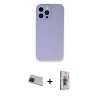 MARSİLYAN™- iPhone 13 Pro Max Kılıf Zirve Modern Özel Seri - Siyah Bilvis 3D Cam Ekran Koruyucu + Rainbow Kamera Lens Koruma Cam - KI