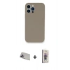 MARSİLYAN™- iPhone 13 Pro Max Kılıf Zirve Modern Özel Seri - Siyah Bilvis 3D Cam Ekran Koruyucu + Rainbow Kamera Lens Koruma Cam - MR