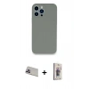 MARSİLYAN™- iPhone 13 Pro Max Kılıf Zirve Modern Özel Seri - Siyah Bilvis 3D Cam Ekran Koruyucu + Rainbow Kamera Lens Koruma Cam - MR