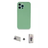 MARSİLYAN™- iPhone 13 Pro Max Kılıf Zirve Modern Özel Seri - Siyah Bilvis 3D Cam Ekran Koruyucu + Rainbow Kamera Lens Koruma Cam - MR