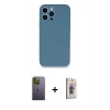 MARSİLYAN™- iPhone 13 Pro Max Kılıf Zirve Modern Özel Seri - Siyah Bilvis 3D Cam Ekran Koruyucu + Neon Fosforlu Kamera Lens - YL
