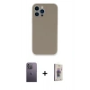 MARSİLYAN™- iPhone 13 Pro Max Kılıf Zirve Modern Özel Seri - Siyah Bilvis 3D Cam Ekran Koruyucu + Neon Fosforlu Kamera Lens - BZ