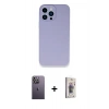 MARSİLYAN™- iPhone 13 Pro Max Kılıf Zirve Modern Özel Seri - Siyah Bilvis 3D Cam Ekran Koruyucu + Neon Fosforlu Kamera Lens - BZ