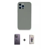 MARSİLYAN™- iPhone 13 Pro Max Kılıf Zirve Modern Özel Seri - Siyah Bilvis 3D Cam Ekran Koruyucu + Neon Fosforlu Kamera Lens - BZ