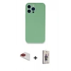 MARSİLYAN™- iPhone 13 Pro Max Kılıf Zirve Modern Özel Seri - Siyah Bilvis 3D Cam Ekran Koruyucu + Pers Alüminyum Kamera Lens - KI