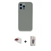 MARSİLYAN™- iPhone 13 Pro Max Kılıf Zirve Modern Özel Seri - Siyah Bilvis 3D Cam Ekran Koruyucu + Pers Alüminyum Kamera Lens - KI