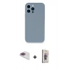 MARSİLYAN™- iPhone 13 Pro Max Kılıf Zirve Modern Özel Seri - Siyah Bilvis 3D Cam Ekran Koruyucu + Pers Alüminyum Kamera Lens - GI