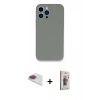 MARSİLYAN™- iPhone 13 Pro Max Kılıf Zirve Modern Özel Seri - Siyah Bilvis 3D Cam Ekran Koruyucu + Pers Alüminyum Kamera Lens - GI