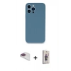 MARSİLYAN™- iPhone 13 Pro Max Kılıf Zirve Modern Özel Seri - Siyah Bilvis 3D Cam Ekran Koruyucu + Pers Alüminyum Kamera Lens - GI