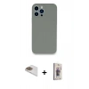 MARSİLYAN™- iPhone 13 Pro Max Kılıf Zirve Modern Özel Seri - Siyah Bilvis 3D Cam Ekran Koruyucu + Pers Alüminyum Kamera Lens - GD