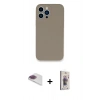 MARSİLYAN™- iPhone 13 Pro Max Kılıf Zirve Modern Özel Seri - Siyah Bilvis 3D Cam Ekran Koruyucu + Pers Alüminyum Kamera Lens - GI