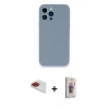MARSİLYAN™- iPhone 13 Pro Max Kılıf Zirve Modern Özel Seri - Siyah Bilvis 3D Cam Ekran Koruyucu + Pers Alüminyum Kamera Lens - KI