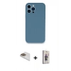 MARSİLYAN™- iPhone 13 Pro Max Kılıf Zirve Modern Özel Seri - Siyah Bilvis 3D Cam Ekran Koruyucu + Pers Alüminyum Kamera Lens - GD