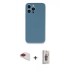 MARSİLYAN™- iPhone 13 Pro Max Kılıf Zirve Modern Özel Seri - Siyah Bilvis 3D Cam Ekran Koruyucu + Pers Alüminyum Kamera Lens - KI